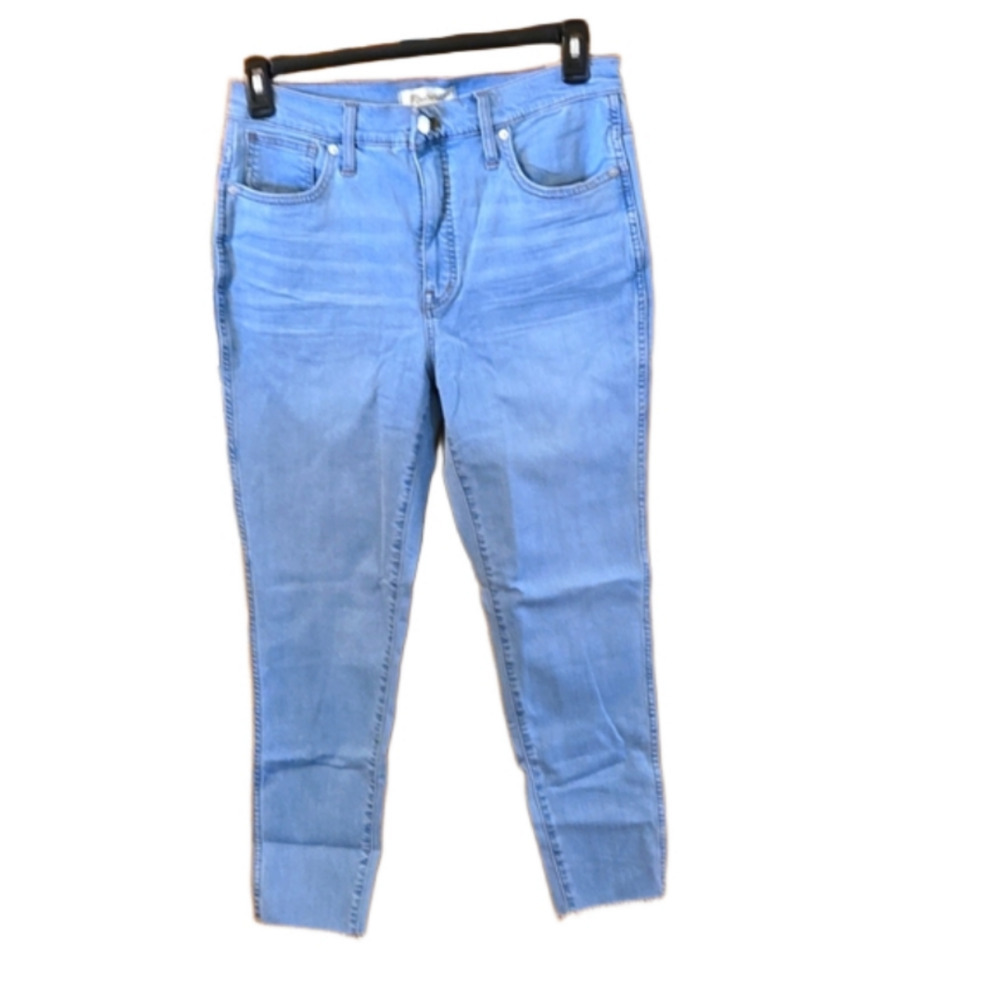 Madewell W31 10" High-Rise Skinny Crop Jeans in Ainsworth Wash: Raw-Hem Edition